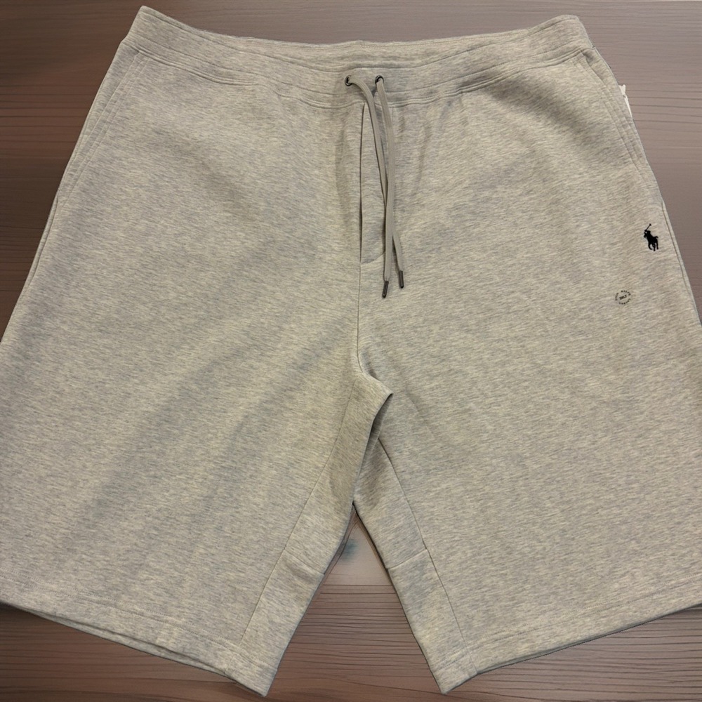 Polo Ralph Lauren Big and Tall Men's Double Knit Shorts Heather Gray 3XLT NWT